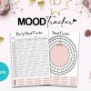 Mood Tracker Printable Yearly Mood Tracker Circle Templates for Journal, Canva Planner editable interiors commercial use canva_journal