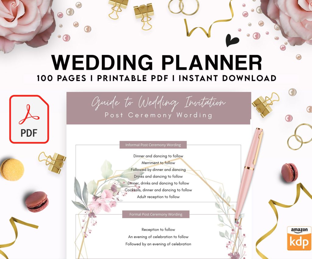 100 Pages Wedding Planner, 8×11 inch pages size Wedding Pages, Wedding Plan Bundle, Wedding Planning Book, PDF Printable, 8,5×11″ A4 size getting married
