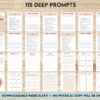 Deep Journal Prompts Deep Journal Prompts, Mental Health, 8×11 inch pages size Journal Pages, PDF Printable, 8,5×11″ A4 size, binder journal anxiety