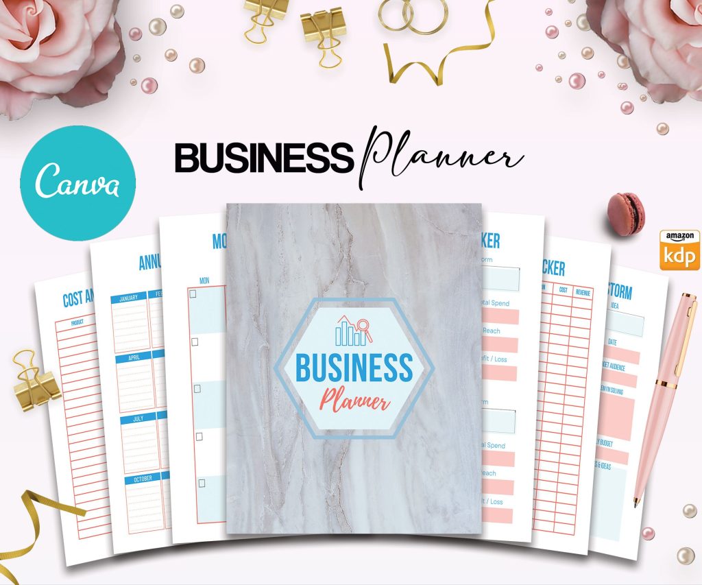 Business Planner journal 33 Editable Templates, 8.5×11″ Canva Planner editable interiors Bundle COMMERCIAL Use business planner