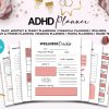 printable ADHD daily planner template +160 editable Canva Life Planner Templates for Journal, Canva Planner editable interiors bundle as print PDF adhd
