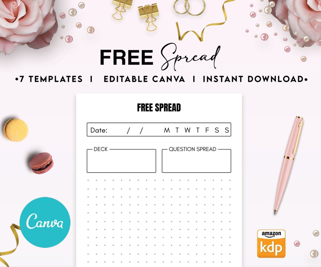 Tarot Cards Journal for kids 6×9″ Canva 8 Editable Template, Canva Kids editable interior digital and printable, canva_kdp