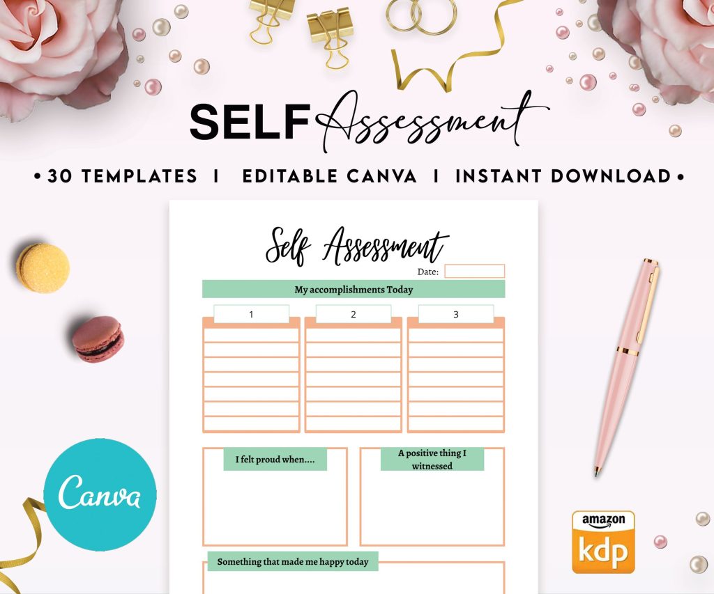 Anxiety Journal with questions, Therapy workbook 8.5×11″ Canva Editable 30 Templates, Canva interior with prompt, digital and printable anxiety_journal