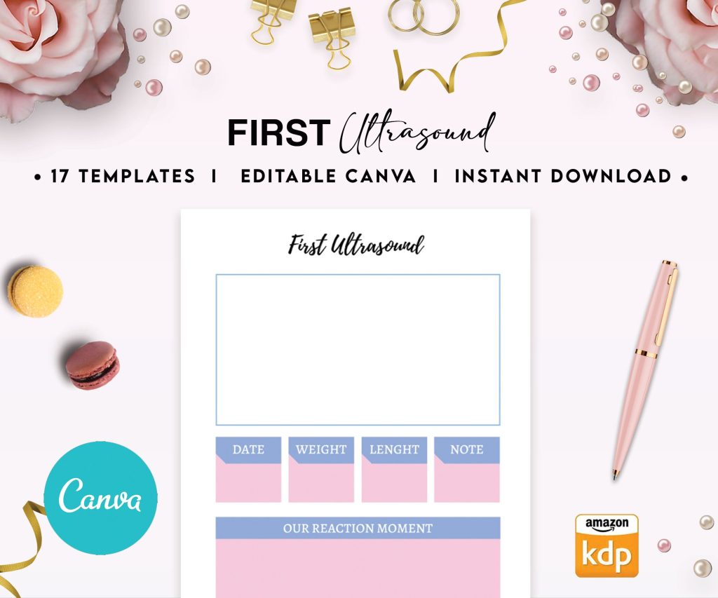 Pregnancy journal 17 Editable Templates for Journal, Canva Planner editable interior canva_journal