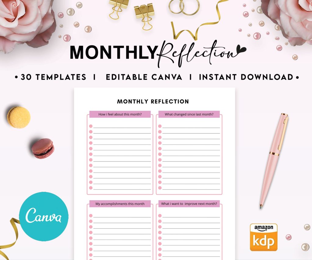 Therapy Journal with questions workbook 8.5×11″ Canva Editable 30 Templates, Canva editable interior, digital and printable.Mental anxiety_journal