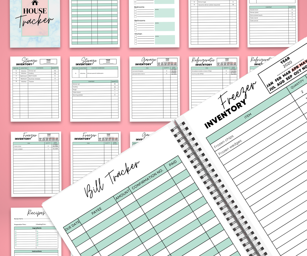 House Tracker 18 Editable Canva Templates for Journal, Canva editable interior to track your home COMMERCIAL USE Canva editable