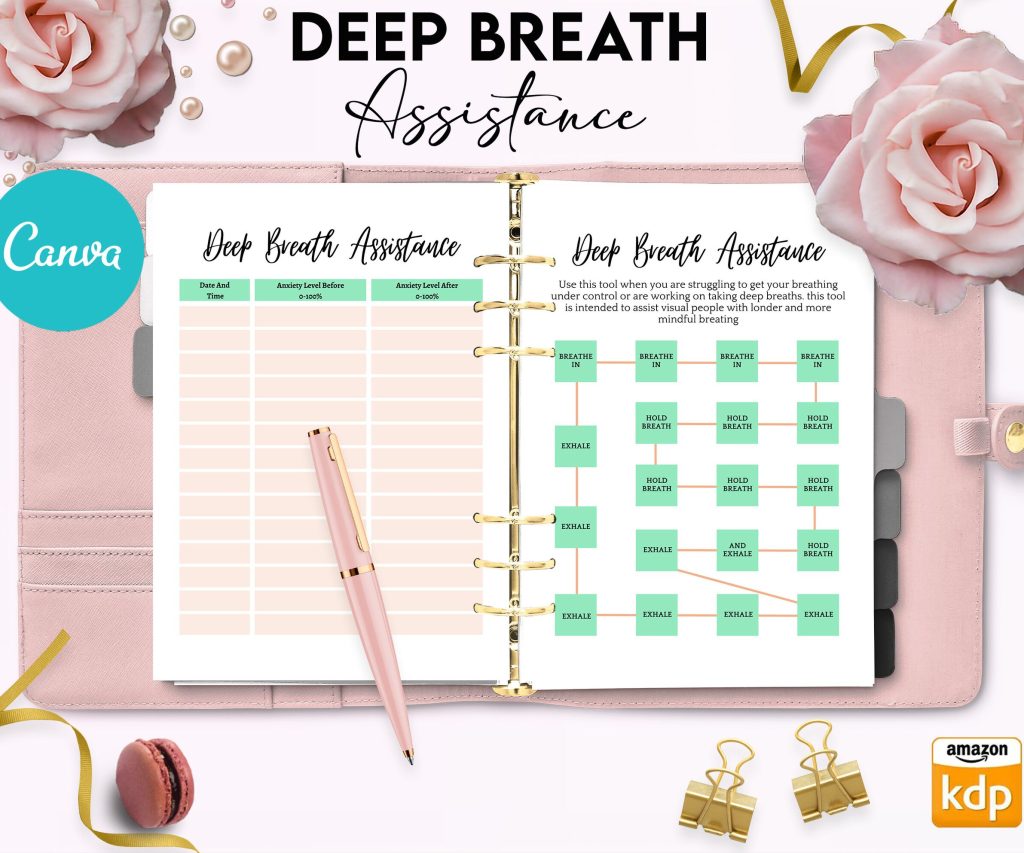 Anxiety Journal with questions, Therapy workbook 8.5×11″ Canva Editable 30 Templates, Canva interior with prompt, digital and printable anxiety_journal