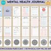Journal Prompts for Mental Health Mental Health guided therapy journal With Prompts 60 Editable Templates, 8.5×11″ Canva Planner editable interiors Bundle COMMERCIAL Use anxiety journal