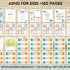 ADHD Planner For Kids , 8×11 inch pages size Kids ADHD Planner, Kids School Planner, ADHD Planner Sheets, Colorful Planner, PDF Printable, 8,5×11″ A4 size