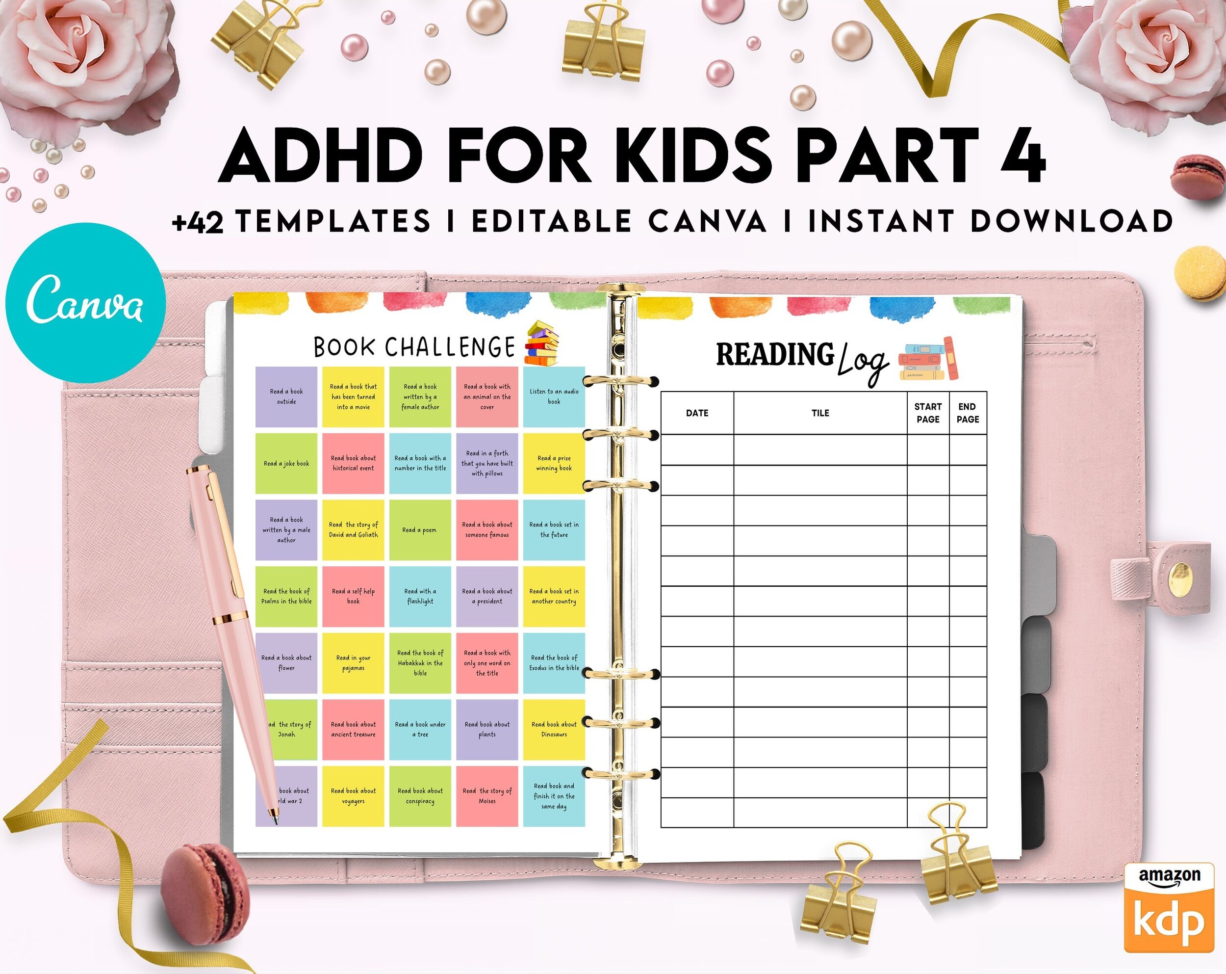 ADHD Planner For Kids , Editable Templates Kids ADHD Planner, Kids School Planner, ADHD Planner Sheets, Colorful Planner, Canva Editable Templates, interior adhd