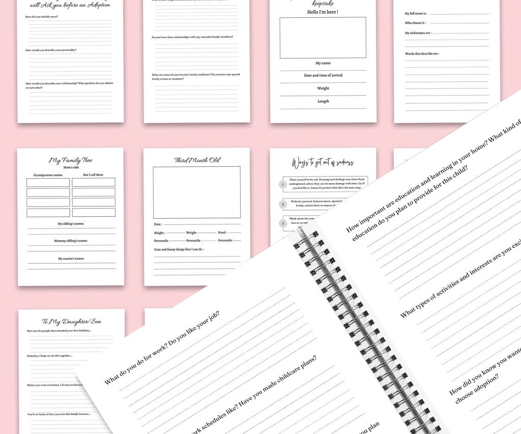 Adoption Promptly Journal 46 Editable Templates, 8.5×11″ Canva Planner editable interior COMMERCIAL Use Adoption Promptly Journal