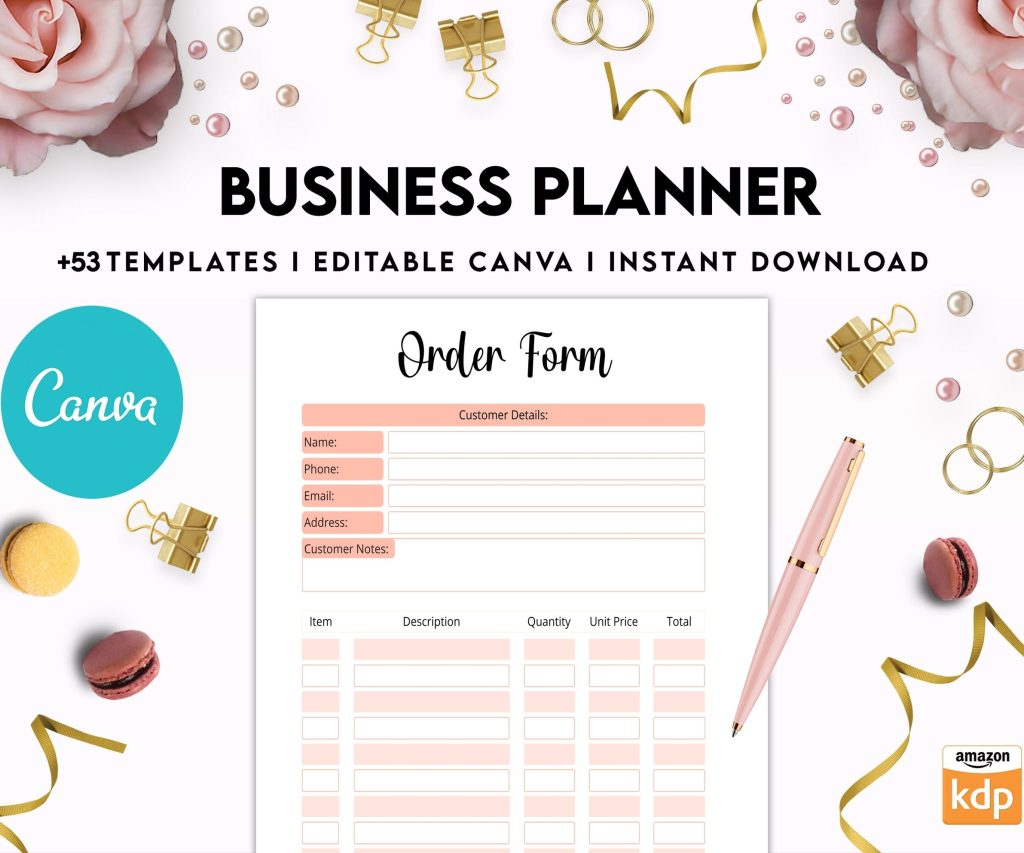 Editable Templates Business Planner, Small Business Plan, Online Business planner, Business Planner Sheets, Canva Editable Templates, interior business binder