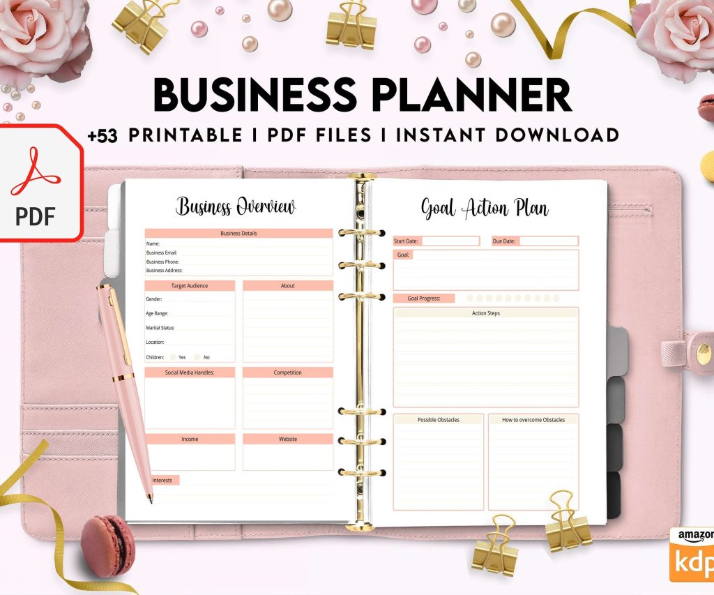 Business Planner, Small Business Plan, Online Business planner, Business Planner Sheets, PDF Printable, 8,5×11″ A4 size