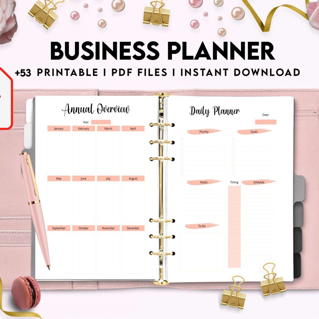 Business Planner, Small Business Plan, Online Business planner, Business Planner Sheets, PDF Printable, 8,5×11″ A4 size