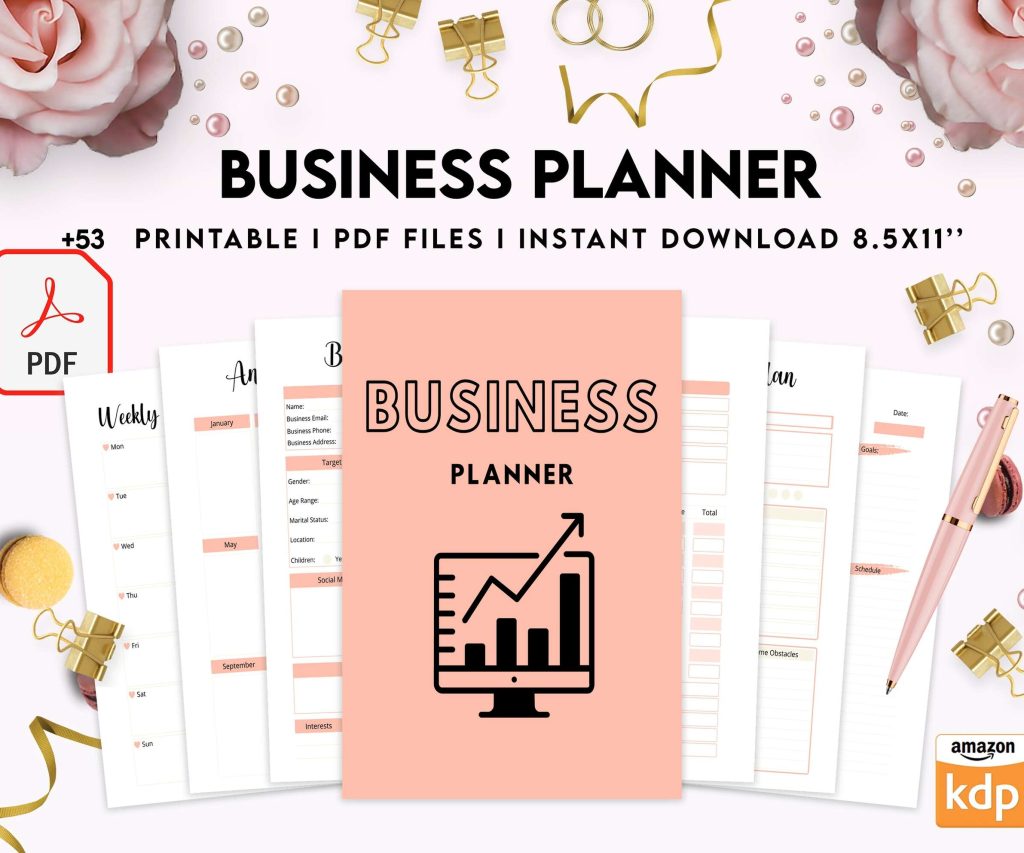 Business Planner, Small Business Plan, Online Business planner, Business Planner Sheets, PDF Printable, 8,5×11″ A4 size