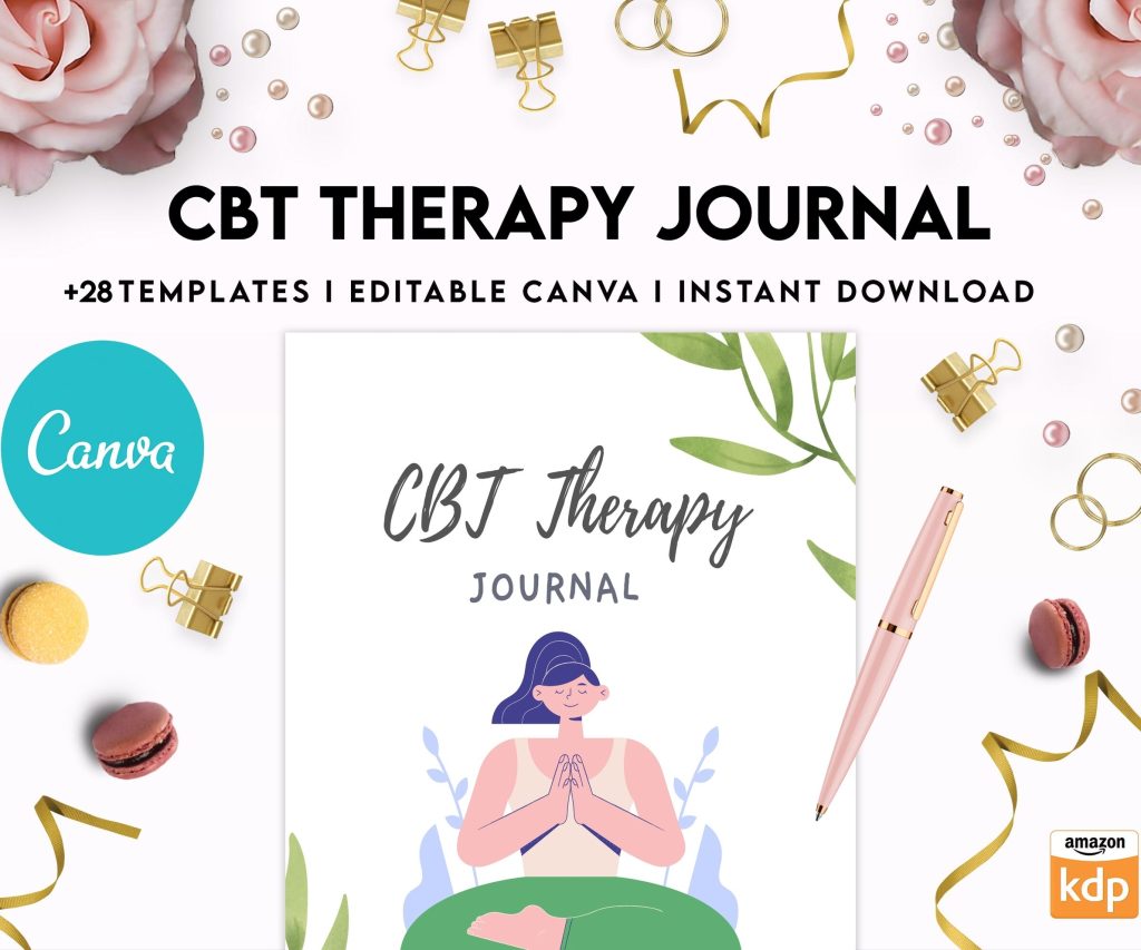 CBT Journal, CBT Worksheet and Planner Bundle, Cognitive Behavioural Therapy, Canva Editable Templates, interior anxiety