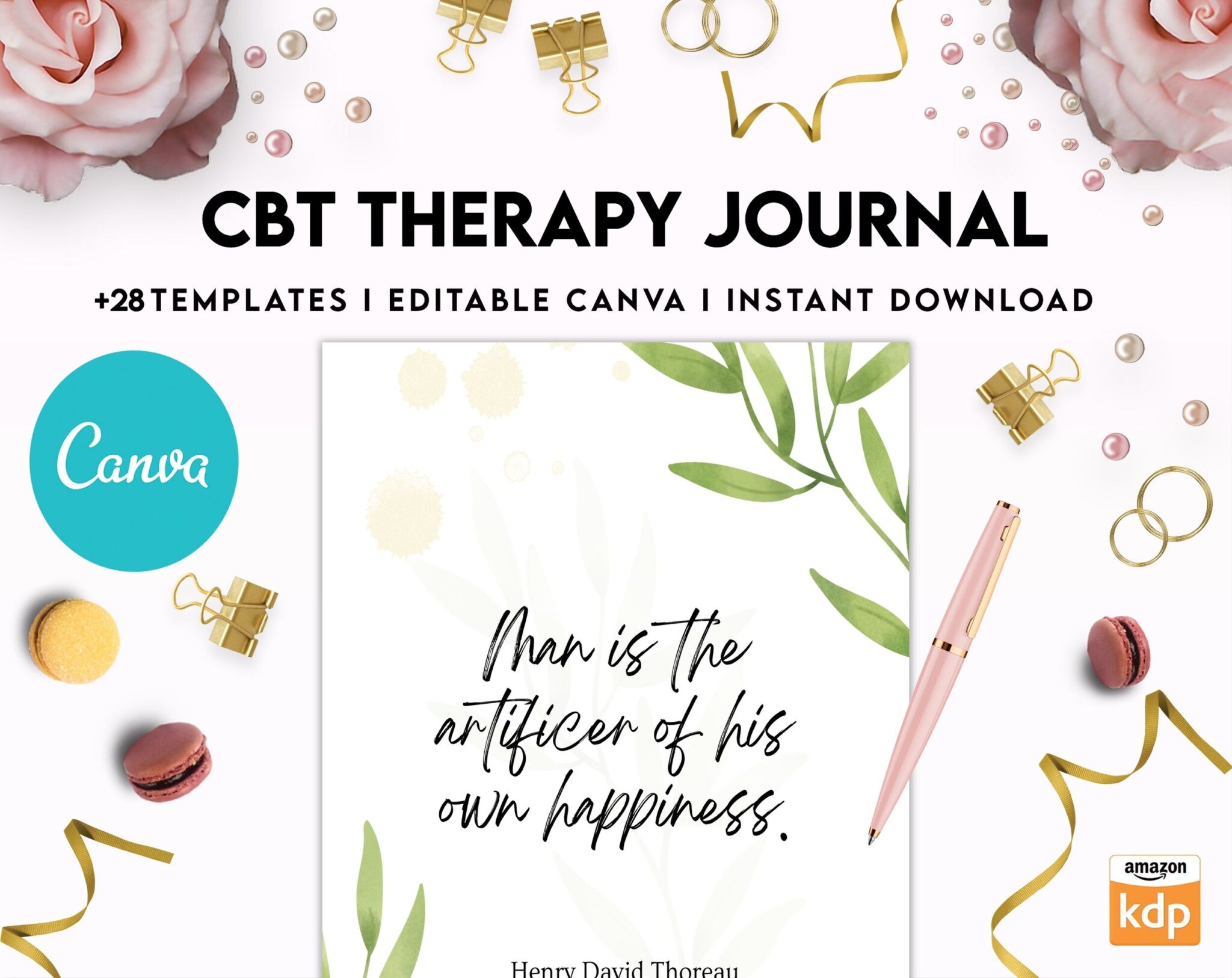 CBT Journal, CBT Worksheet and Planner Bundle, Cognitive Behavioural ...