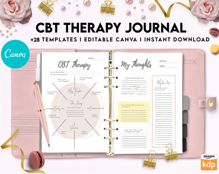 CBT Journal, CBT Worksheet and Planner Bundle, Cognitive Behavioural ...