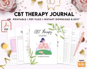 CBT Journal, CBT Worksheet and Planner Bundle, Cognitive Behavioural Therapy, PDF Printable, 8,5×11″ A4 size