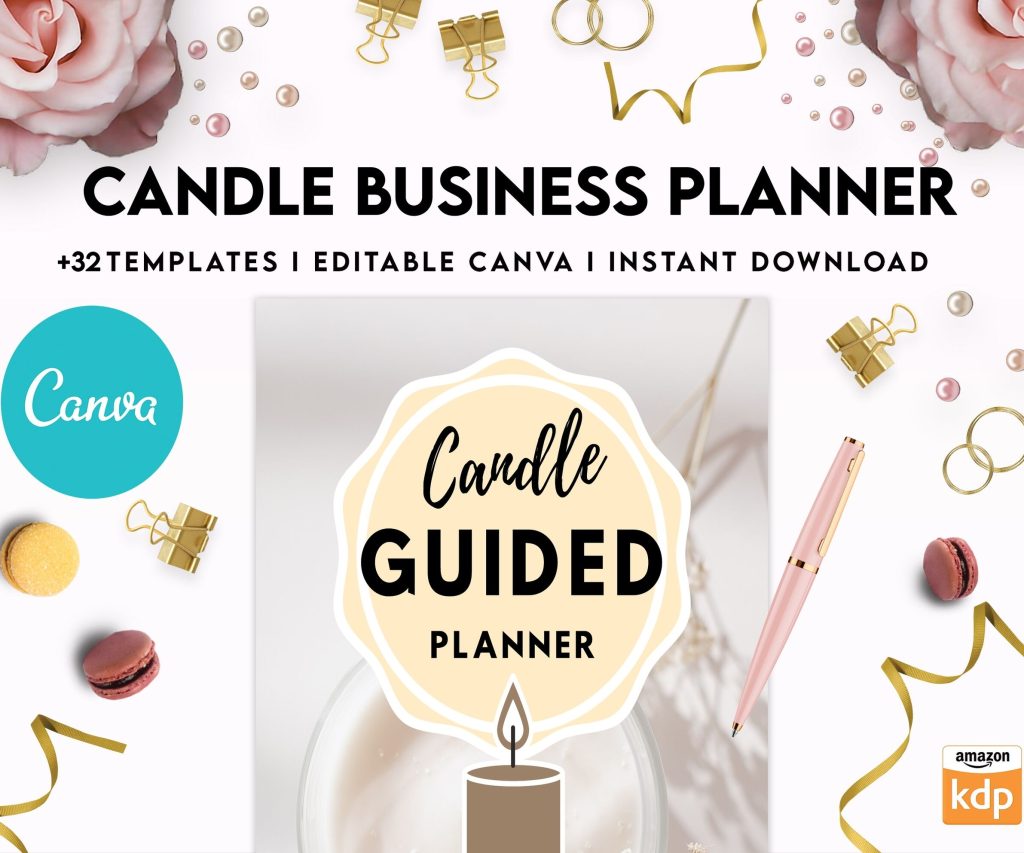 Candle Business Planner, Order form, Invoice, Tracker, 32 pages Canva Editable Templates, interior business invoice