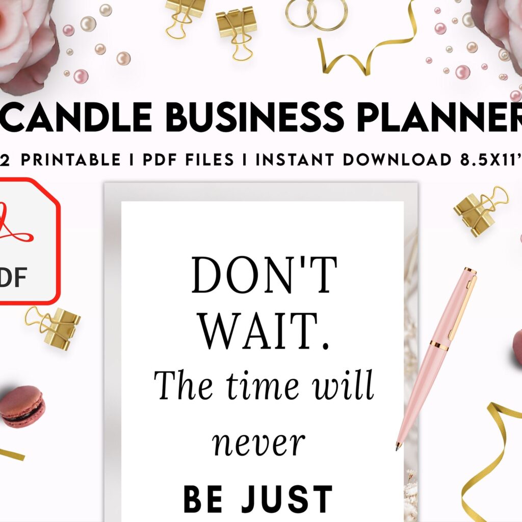 Candle Business Planner, Order form, Invoice, Tracker Etc. , 32 pages PDF Printable, 8,5×11″ A4 size business invoice