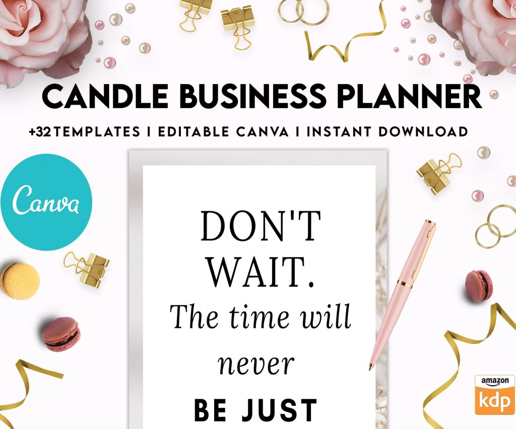 Candle Business Planner, Order form, Invoice, Tracker, 32 pages Canva Editable Templates, interior business invoice