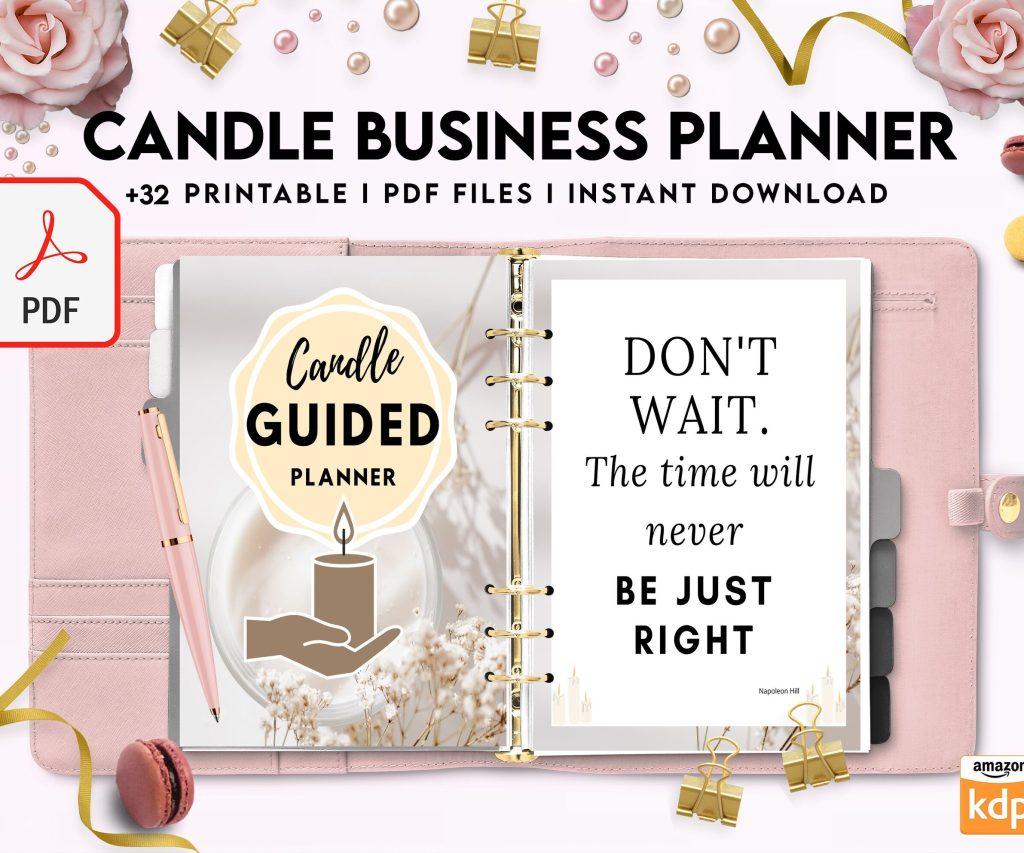 Candle Business Planner, Order form, Invoice, Tracker Etc. , 32 pages PDF Printable, 8,5×11″ A4 size business invoice