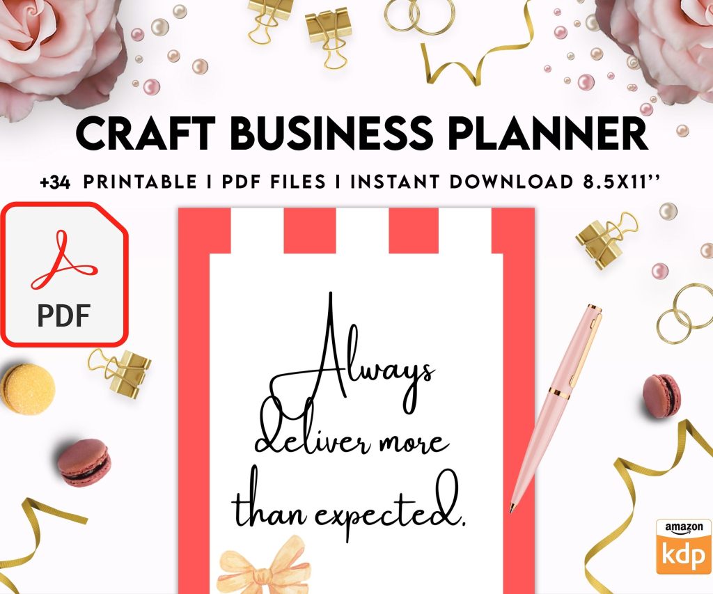 Craft Business Planner Template, Order form, Invoice, Tracker Etc. , PDF Printable, 8,5×11″ A4 size, Binder journal Business Template
