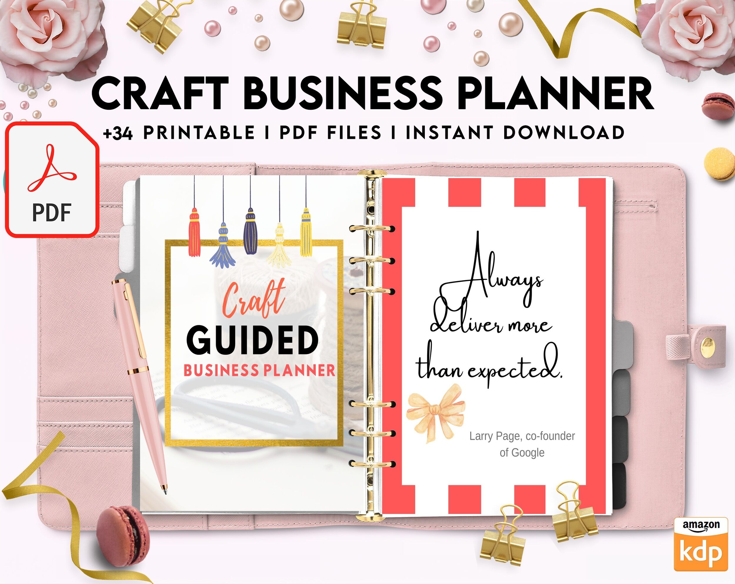Craft Business Planner Template, Order form, Invoice, Tracker Etc. , PDF Printable, 8,5×11″ A4 size, Binder journal Business Template