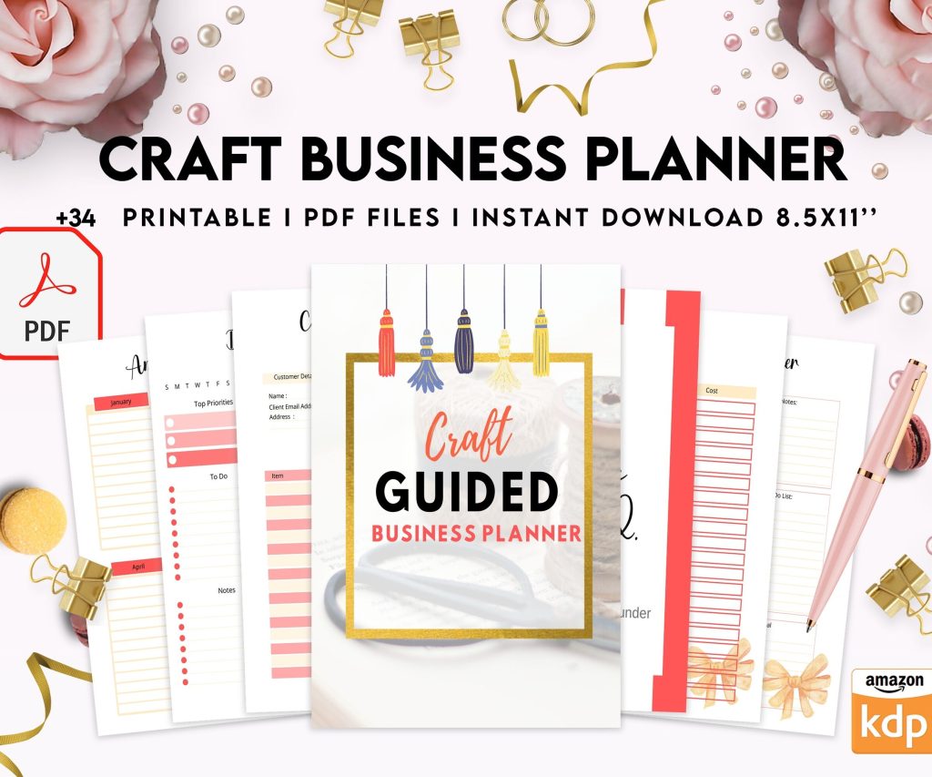 Craft Business Planner Template, Order form, Invoice, Tracker Etc. , PDF Printable, 8,5×11″ A4 size, Binder journal Business Template