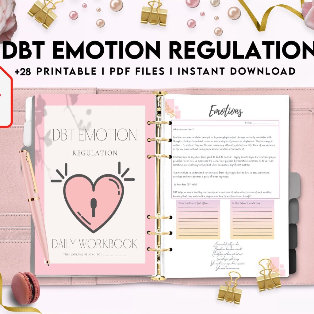 DBT Emotion Regulation Planner | Dialectical Behavioural Therapy, Emotion Regulation, PDF Printable, 8,5×11″ A4 size anxiety