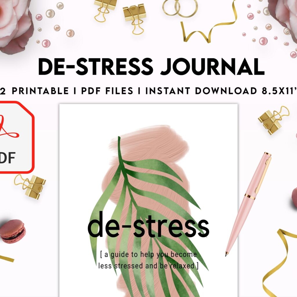 Stress Journal, DBT Distress Tolerance, DBT Skills, Therapy Journal, Mental Health Journal, Stress 8×11 inch pages size, Stress Relief, BPD, Anxiety, PDF Printable, 8,5×11″ A4 size anxiety journal
