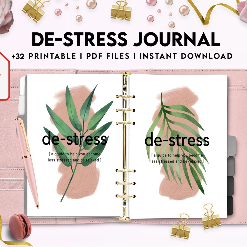 Stress Journal, DBT Distress Tolerance, DBT Skills, Therapy Journal, Mental Health Journal, Stress 8×11 inch pages size, Stress Relief, BPD, Anxiety, PDF Printable, 8,5×11″ A4 size anxiety journal