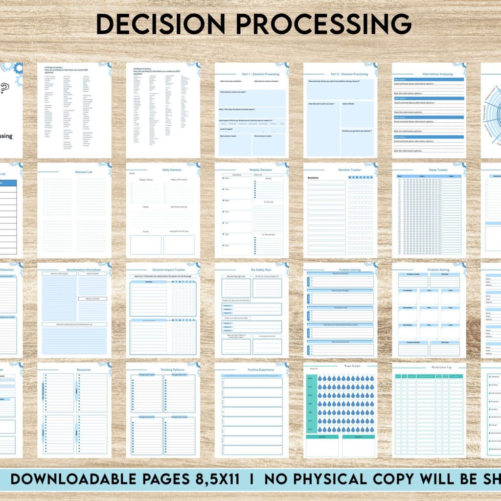 decision making worksheets a Decision Aid Editable Templates Interactive Worksheet Journal Inserts Planner Notebook Template Therapy Mental Health School Counseling Tools, Canva Editable Templates, interior decision