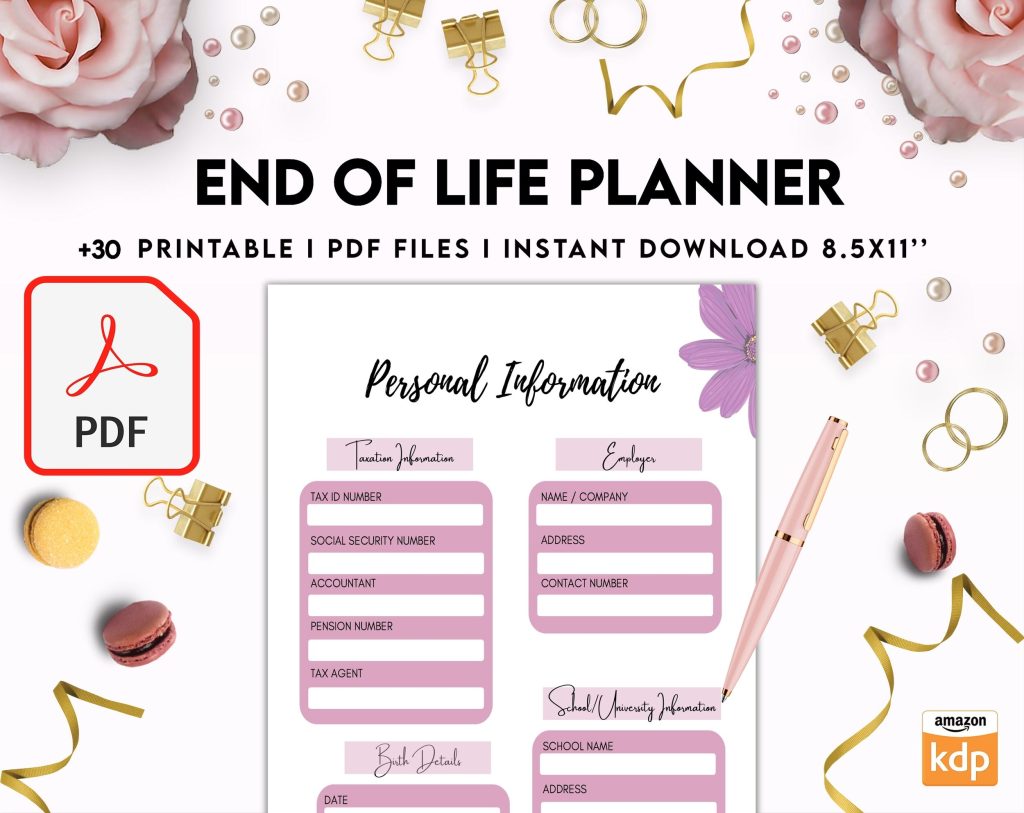 End of Life Planner, Final Wishes Planner, What If Emergency Binder ...