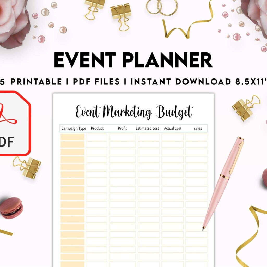 Event Planning Business Planner, Order form, Invoice, Tracker… , 35 pages PDF Printable, 8,5×11″ A4 size, Binder journal