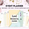 Event Planning Business Planner, Order form, Invoice, Tracker… , 35 pages PDF Printable, 8,5×11″ A4 size, Binder journal