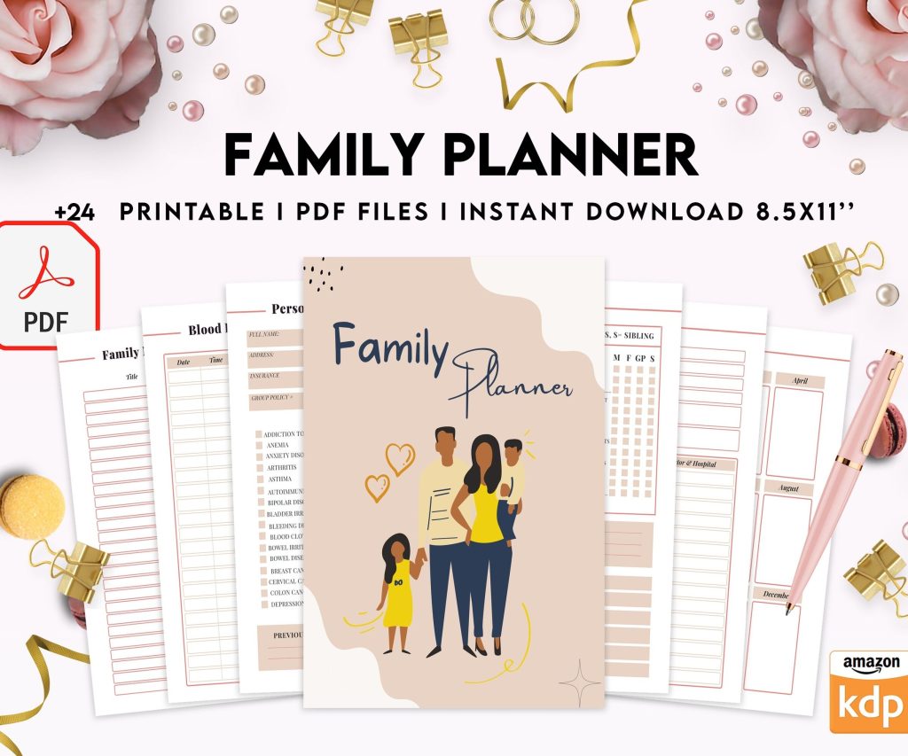 Family Health History, Personal Health History, Medical Record Tracker, Medical Appointment Tracker, Physician Form template, PDF Printable, 8,5×11″ A4 size appointment journal