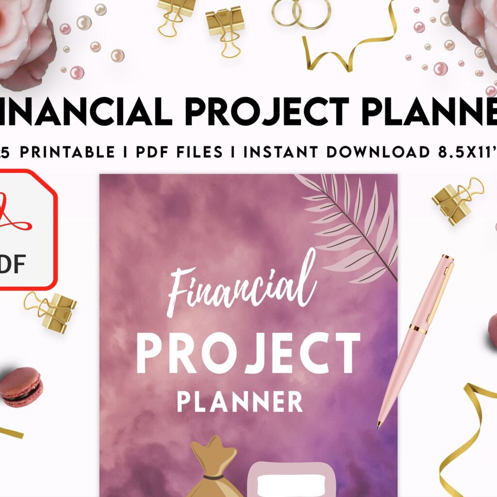 Financial Project Planner| 8×11 inch pages size Budget Planner| Finance Savings Tracker Binder| Monthly Debt| Bill Tracker| Expenses Tracker, PDF Printable, 8,5×11″ A4 size budget dashboard