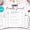 Grief Journa Grief Promptly Journal 37 Editable Templates, 8.5×11″ Canva Planner editable interior COMMERCIAL Use Canva editable KDP interior