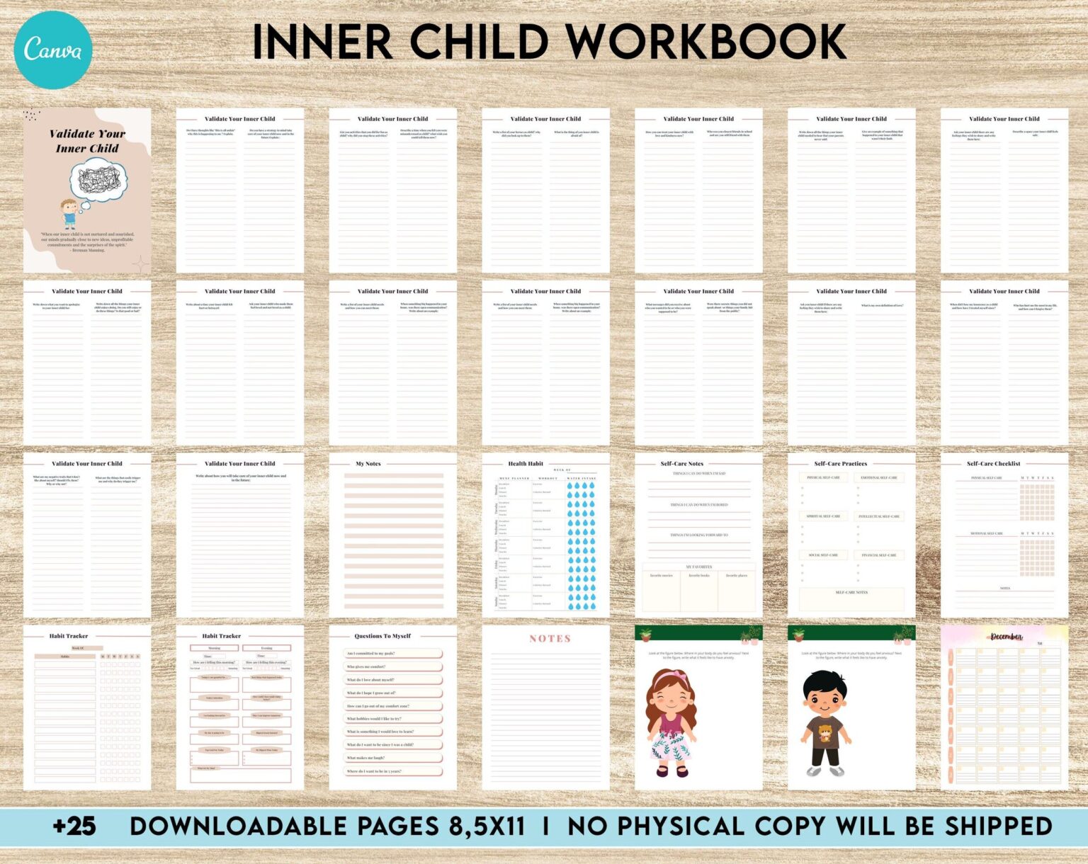 Inner Child Workbook, Journal Prompts, Editable Templates Shadow Work ...