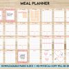 printable meal planner Meal planner, Daily weekly monthly Planner, Grocery List, Fridge Inventory, Canva Editable Templates, interior Grocery List