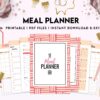 Editable Meal Plan Template Meal planner, Daily weekly monthly Planner, Grocery List, Fridge Inventory, PDF Printable, 8,5×11″ A4 size