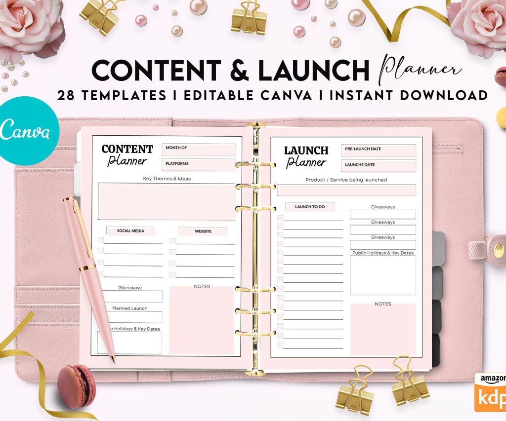 Canva Online Business Planner 28 Templates for Journal, Canva Planner editable interiors Bundle COMMERCIAL Use as print PDF or upload Canva editable