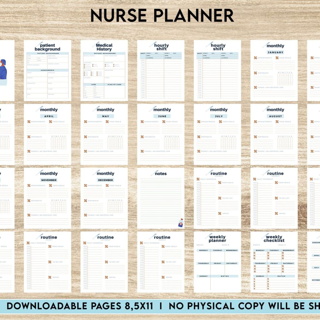 Nurse Planner, Nurse Practice journal, Nursing Student Planner, Nursing School Planner, Student Nurse, Medical Student Planner, Canva Editable Templates, interior kdp interior