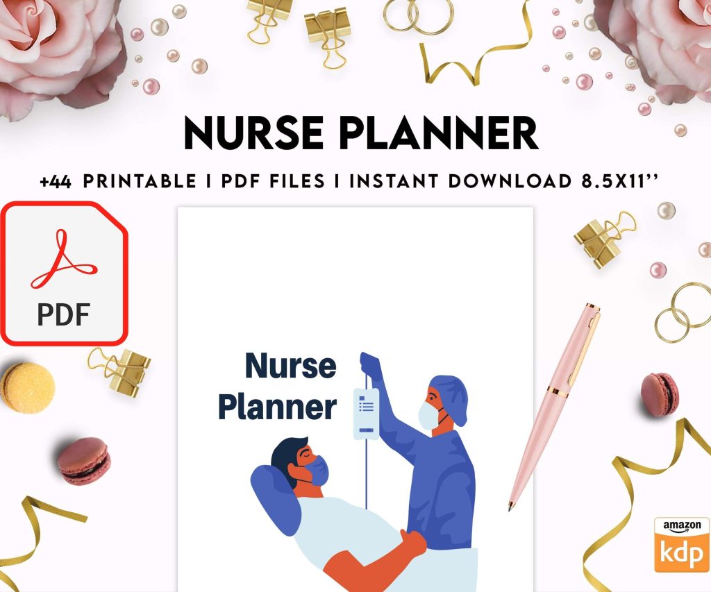 Nurse Planner, Nurse Practice journal, Nursing Student Planner, Nursing School Planner, Student Nurse, Medical Student Planner, PDF Printable, 8,5×11″ A4 size