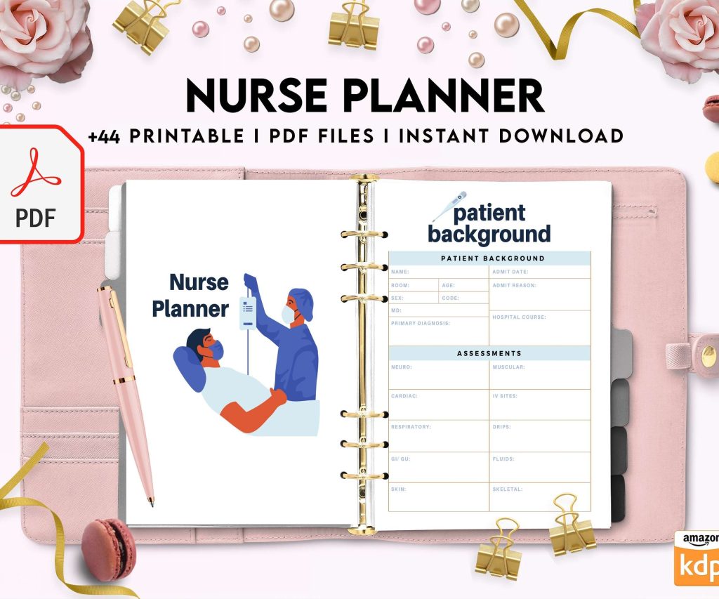 Nurse Planner, Nurse Practice journal, Nursing Student Planner, Nursing School Planner, Student Nurse, Medical Student Planner, PDF Printable, 8,5×11″ A4 size