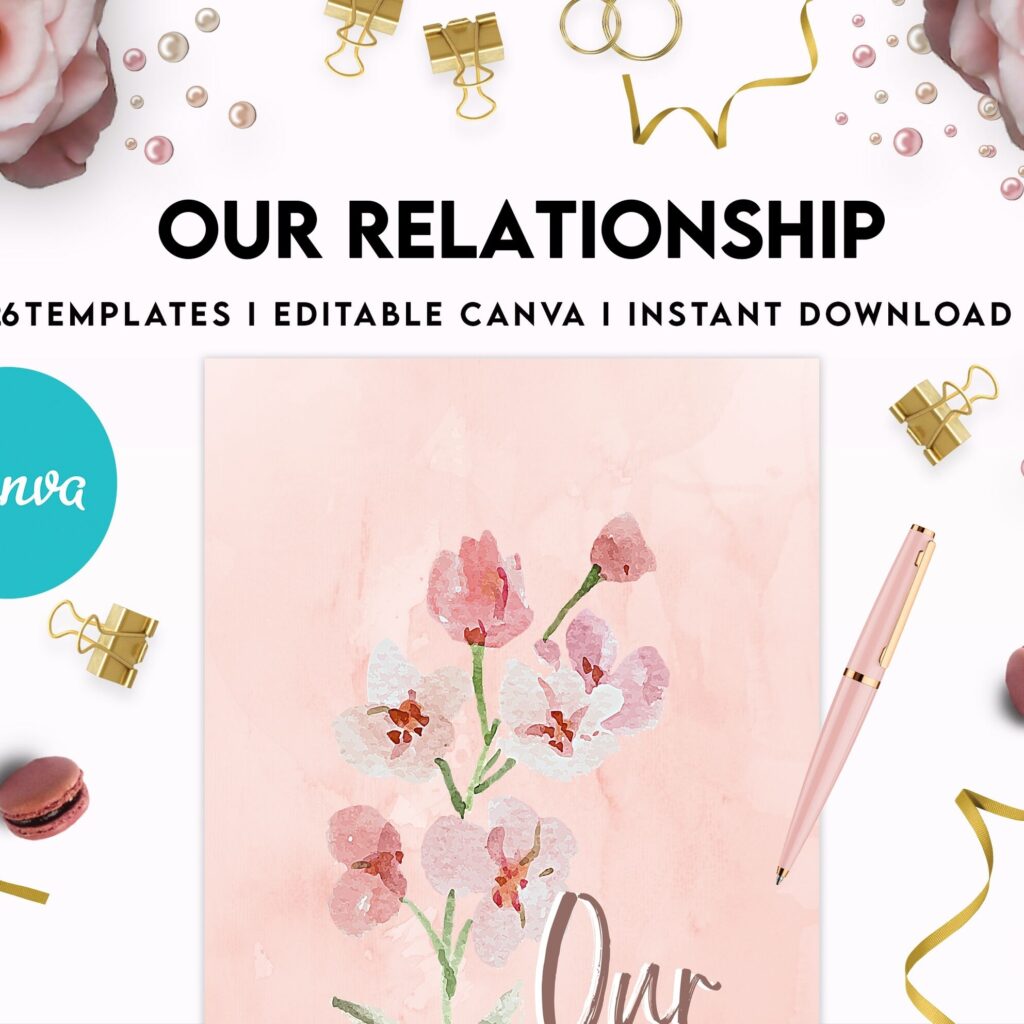 Couples Therapy Journal: Couples Counseling, Marriage, Engaged, Love, Breakup, Relationship, Newlywed, Fiance, Premarital, Canva Editable Templates, interior boyfriend