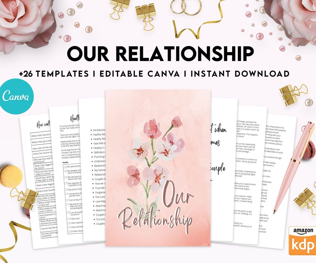 Couples Therapy Journal: Couples Counseling, Marriage, Engaged, Love, Breakup, Relationship, Newlywed, Fiance, Premarital, Canva Editable Templates, interior boyfriend