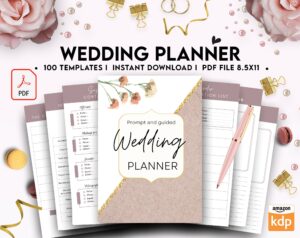 100 Pages Wedding Planner, 8×11 inch pages size Wedding Pages, Wedding Plan Bundle, Wedding Planning Book, PDF Printable, 8,5×11″ A4 size getting married